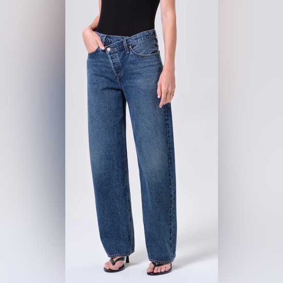 NWT Agolde Brand, criss cross jeans in Form. Button fly, mid-rise. Size 33 - Picture 3 of 6